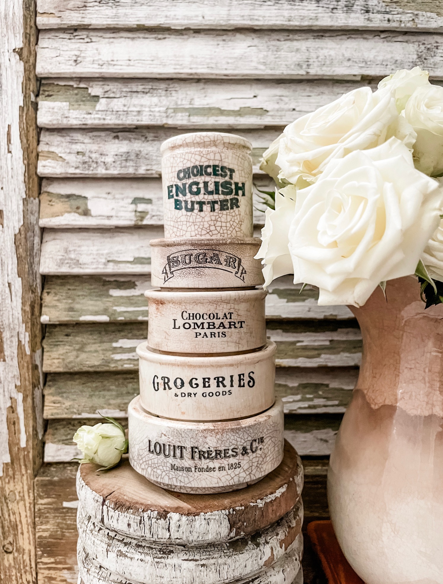 Blackdog Creations - Antique English- Ironstone riser stack of 5 w ...