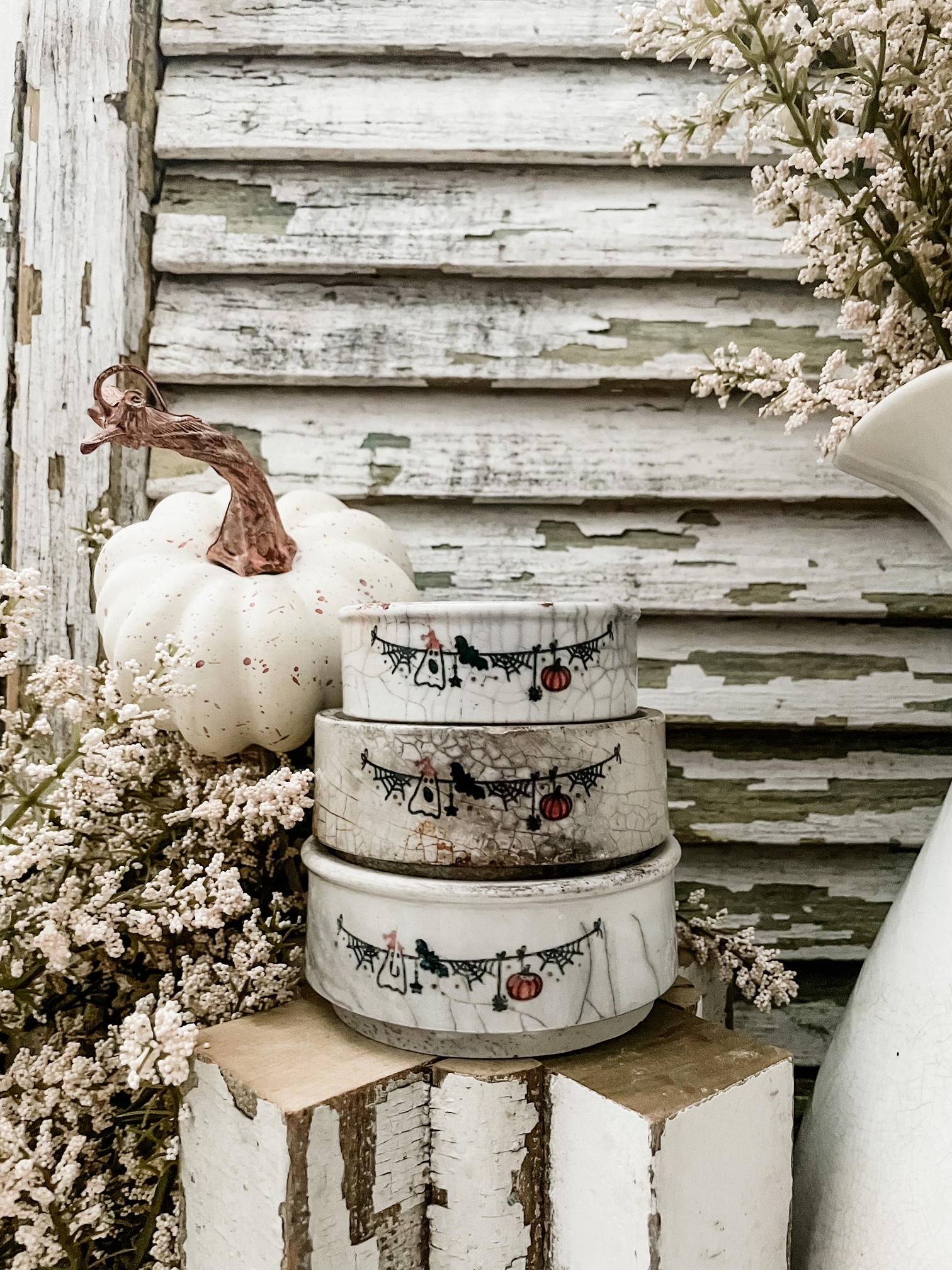 Blackdog Creations - Antique Ironstone Riser w/ Spooky Spider web ...