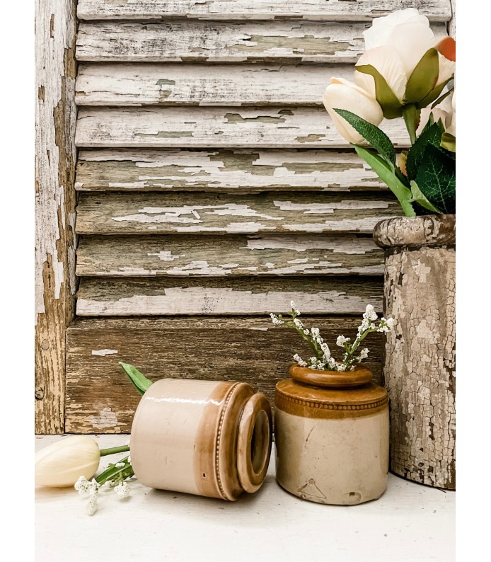 Antique Stoneware Two-Tone crocks 