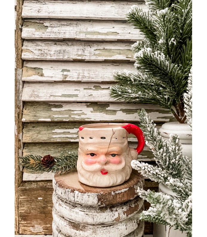 Vintage Napcoware Santa Mug -  Stained, Hairline, Great Paint -  Holiday 