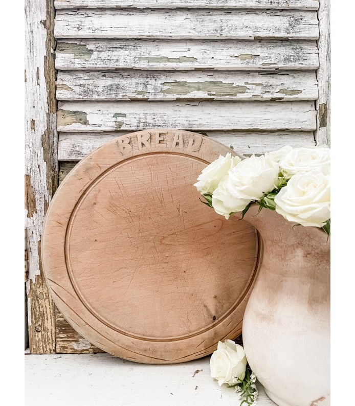 Antique English Wood Bread Board - 