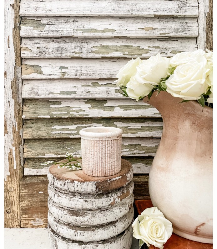 Antique Rare, Ridged Heavy 4oz Ironstone Maling crock 