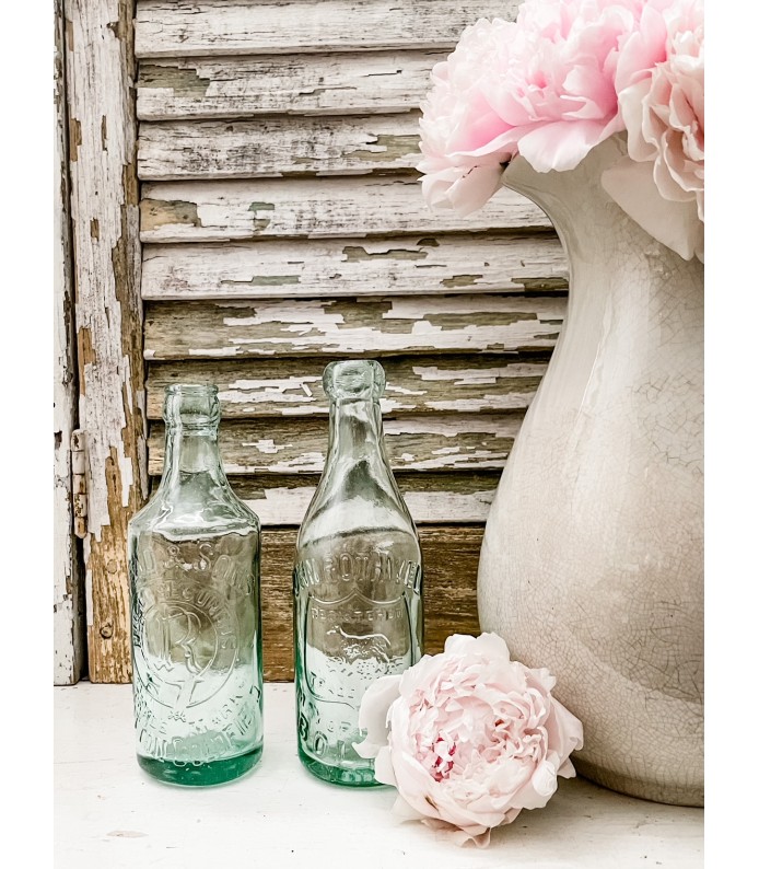 Antique English Aqua Bottles - London 