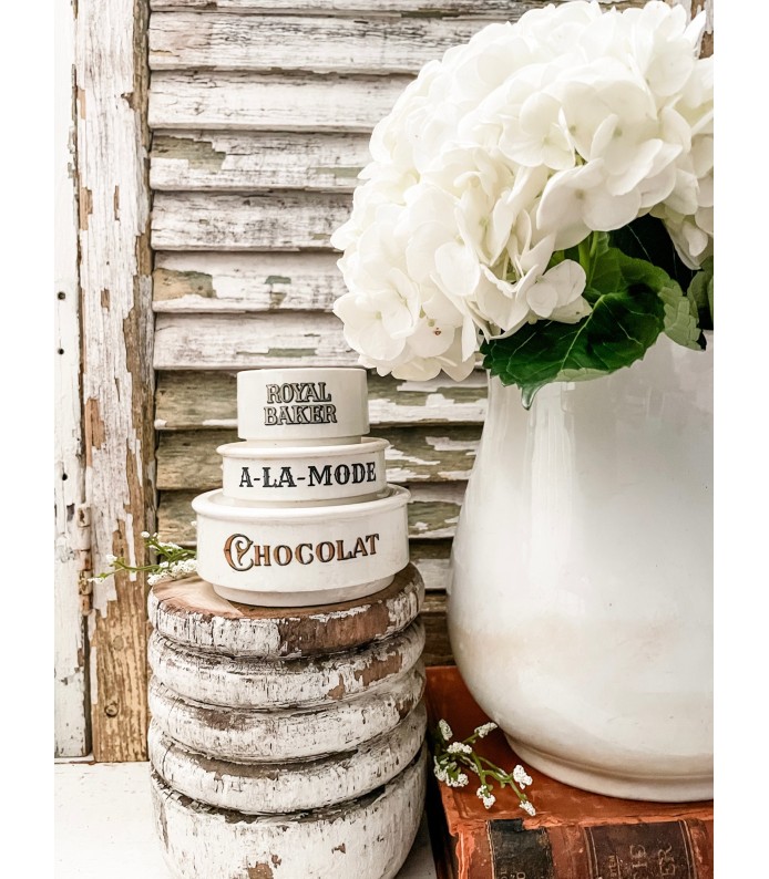 Antique English Ironstone stack of 3 - Royal Baker, A-La-Mode, Chocolat - An Instant Collection