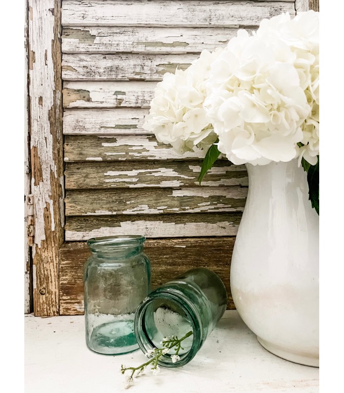 Antique European 1# Wavy/Canning Jars- Aqua Glass - LTD