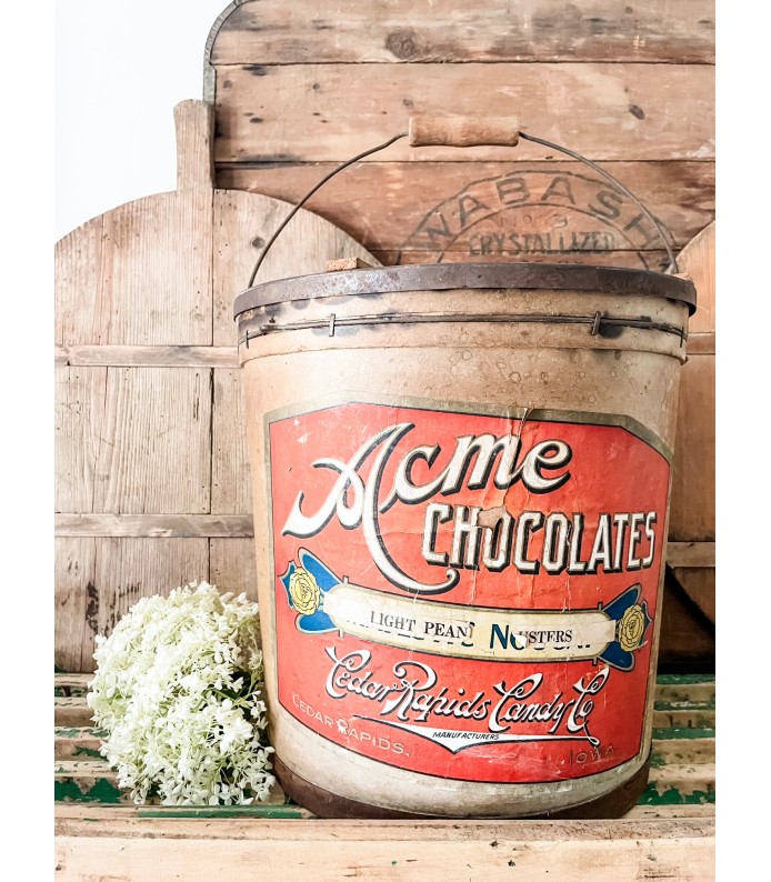 Antique Candy/Chocolate Bucket- Acme Chocolates,  Cedar Rapids Candy Co.