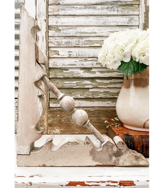 Vintage Architectural Salvage - Distressed, Creamy White Corbel  