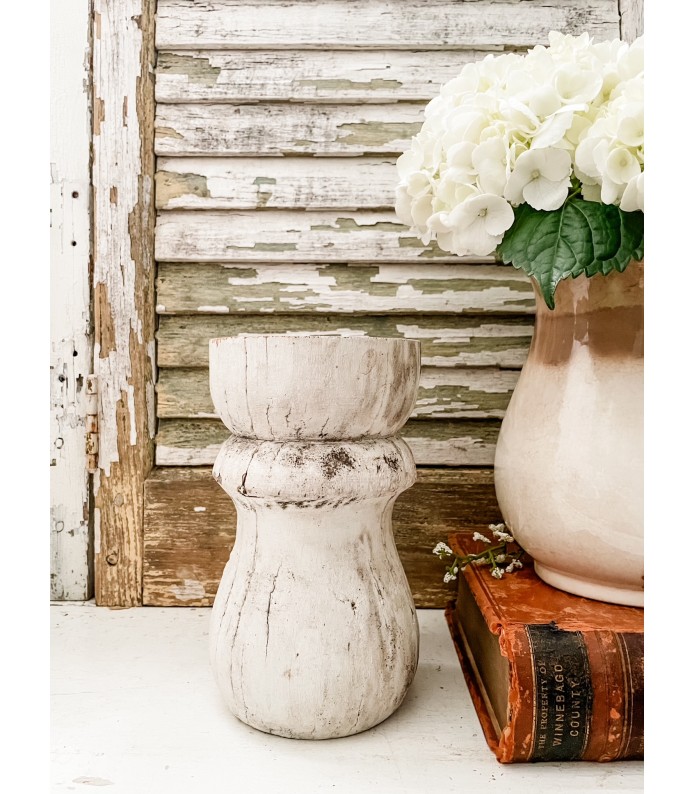 Vintage Architectural Salvage -  Shapely, Chippy White Column Riser