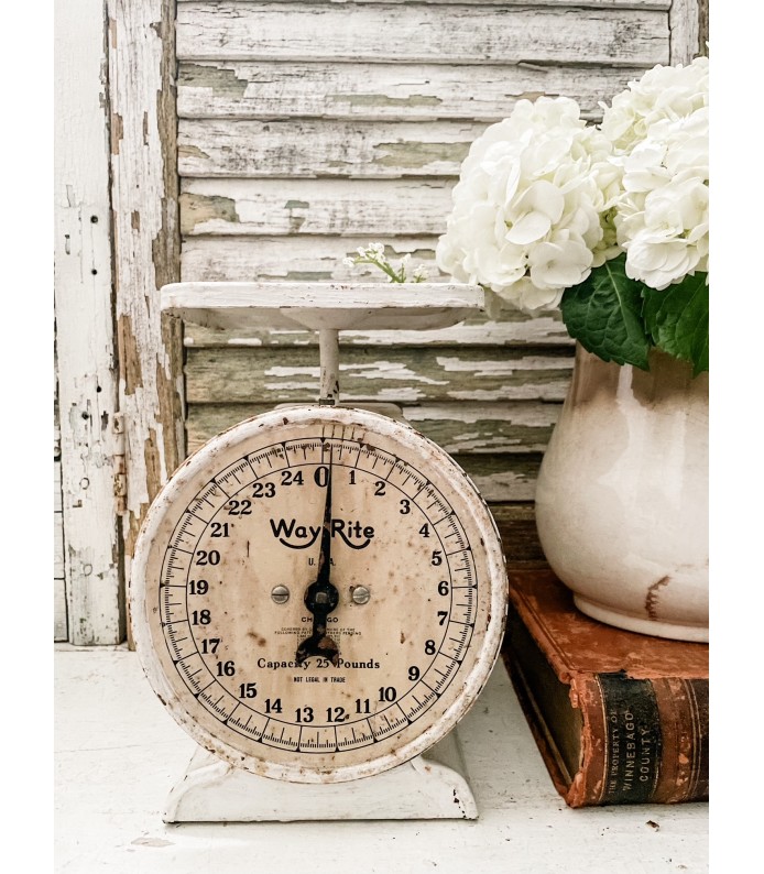 Vintage Chippy White - Way Rite Scale 25lb