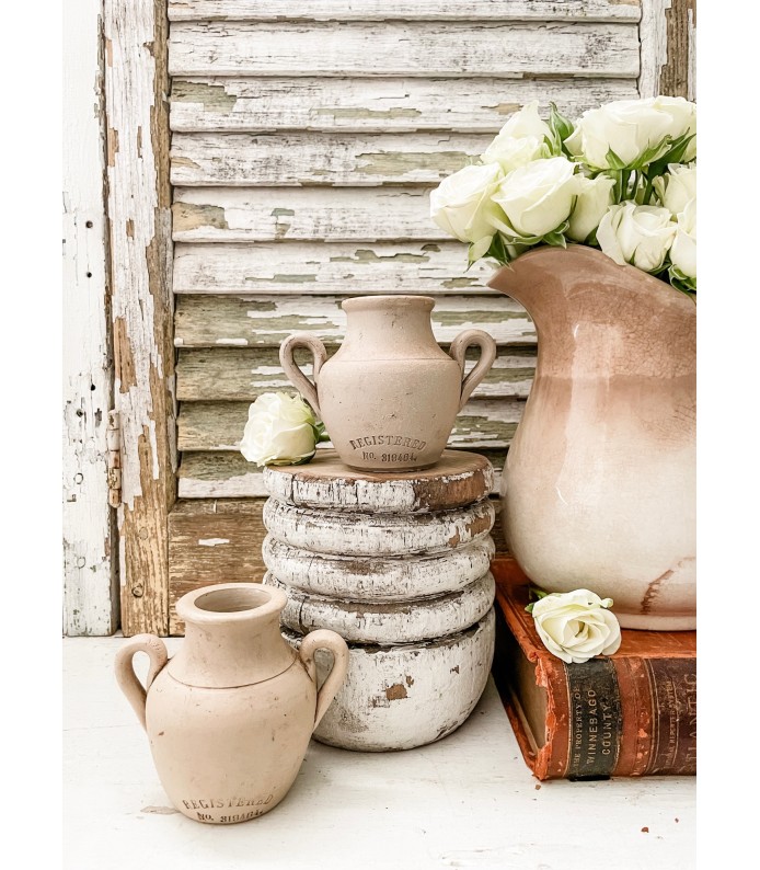 Antique English Stoneware Two Handled Jug - stamped 