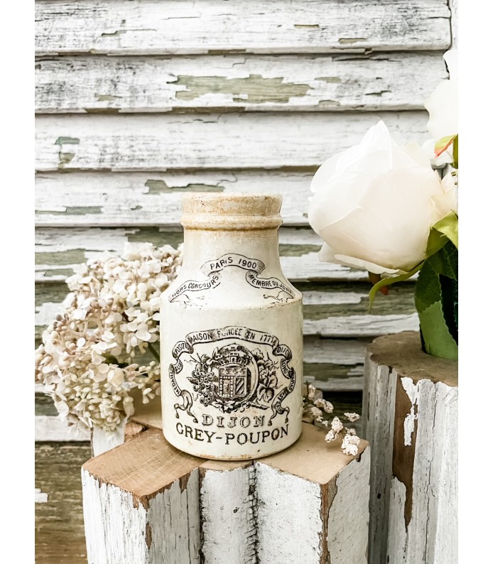 Antique English Rare Grey Poupon Dijon crock - Paris 