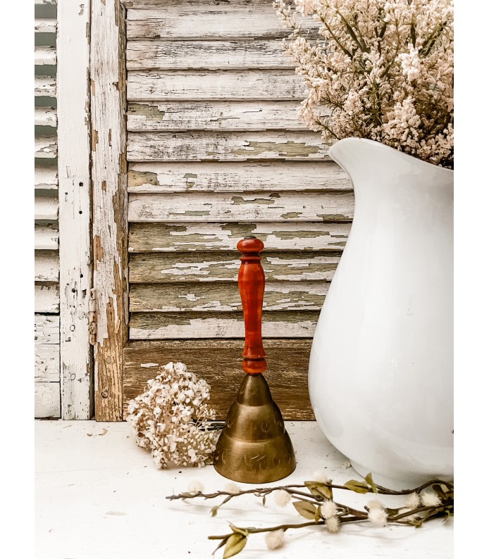 Vintage Brass Bell w/ Wooden Handle