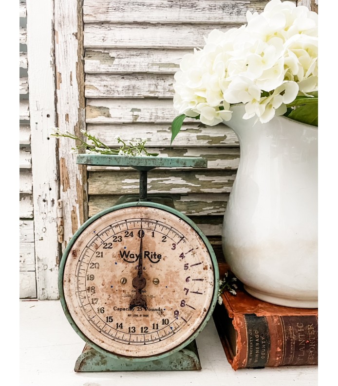 Vintage Chippy Green 25lb Way Rite Scale