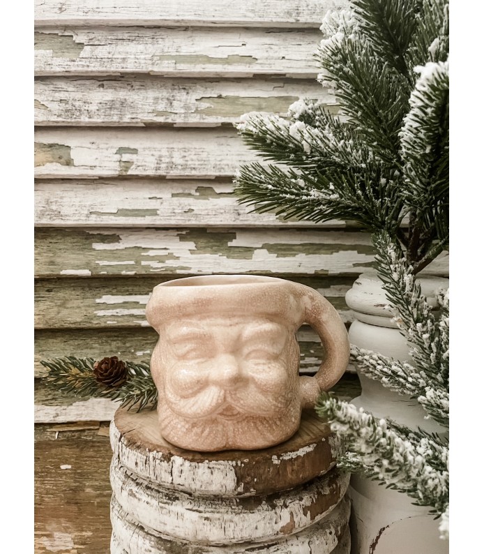 Vintage Large Commodore White Santa Mug - Beautiful Staining/Crazing - LTD