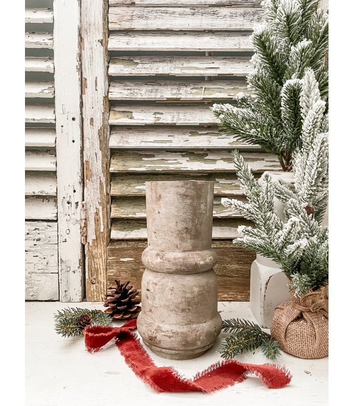 Vintage Architectural Salvage, Chippy Grey Shapely Column Piece, Heavy/Solid, 8