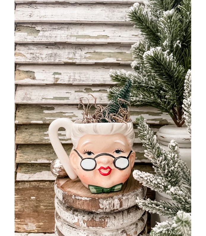 Vintage Rare Santa Mug - Double sided, Santa & Mrs. Claus, Great Paint - Holiday