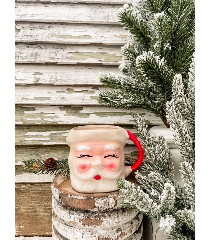Vintage Commodore Santa Mug - Stained - Jolly, Eyes closed - Holiday 