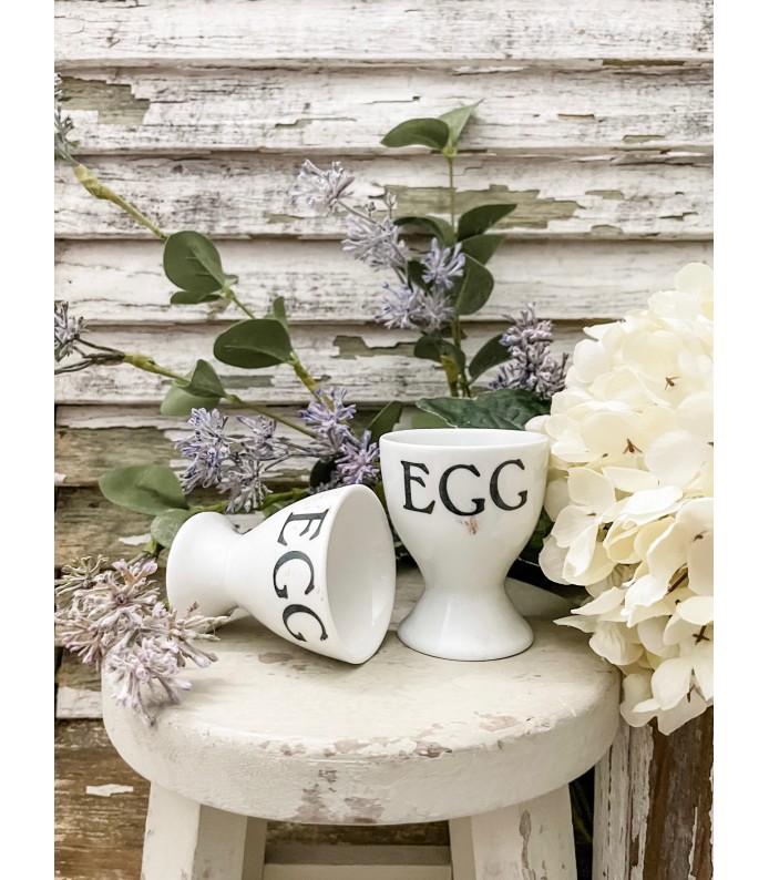 Antique English- Ironstone Egg cups w/ Egg transfer 