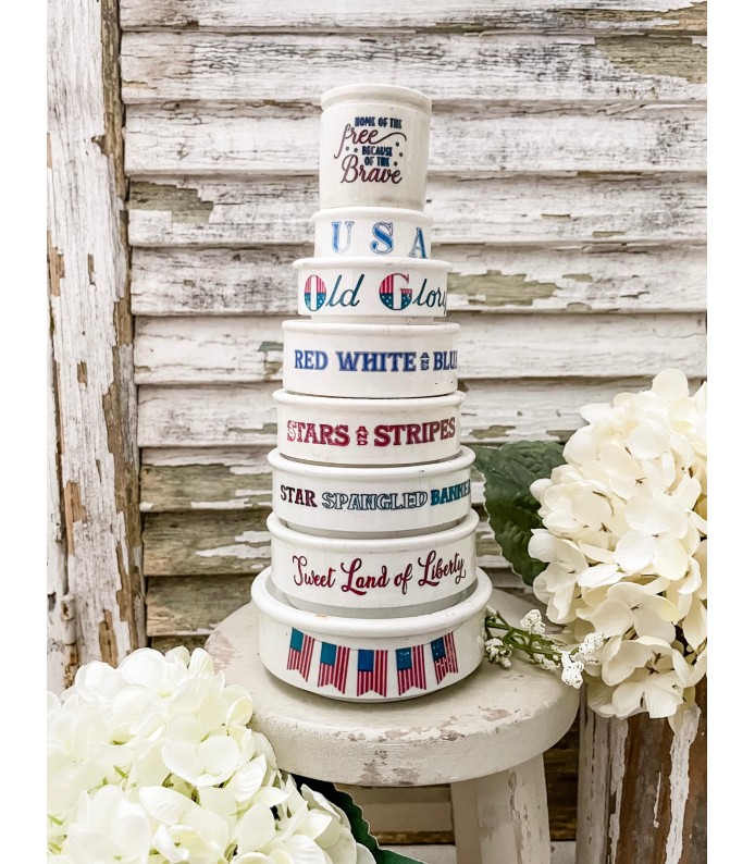 Antique English- Ironstone riser w/ Patriotic transfers