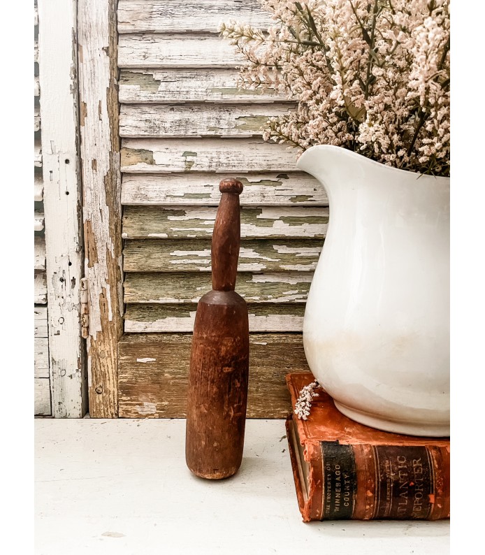 Antique, Primitive Wooden Masher - Beautiful Wood, Gorgeous Patina
